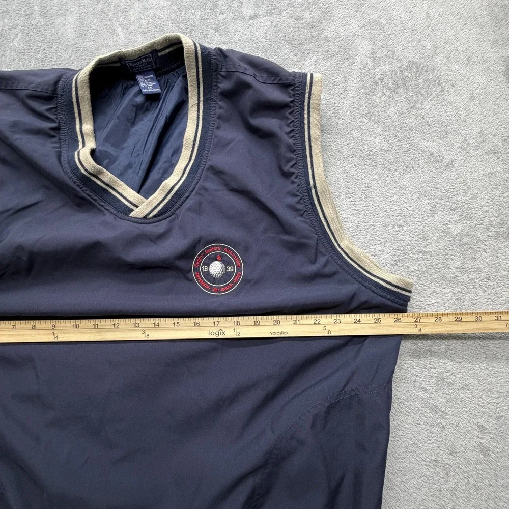 Winner Mate Vest‎ Mens 2XL Blue Golf Windbreaker Pullover Water Resistant